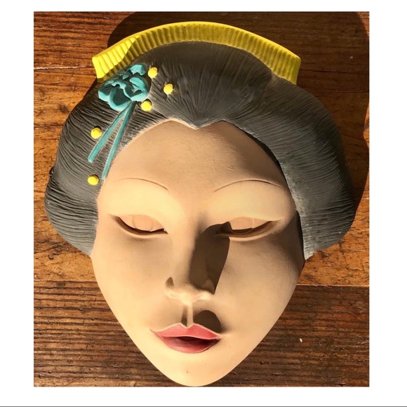 Vintage Ceramic Wall Mask - Picture 1 of 10